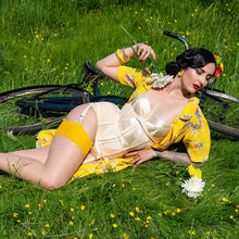 Load image into Gallery viewer, What Katie Did Champagne Mustard Seamed Stockings